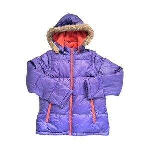 Mini Boden Purple Insulated Hooded Winter Jacket | 11-12Y
